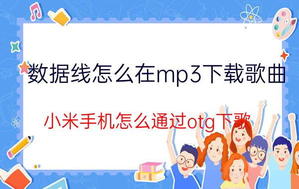 数据线怎么在mp3下载歌曲 小米手机怎么通过otg下歌？